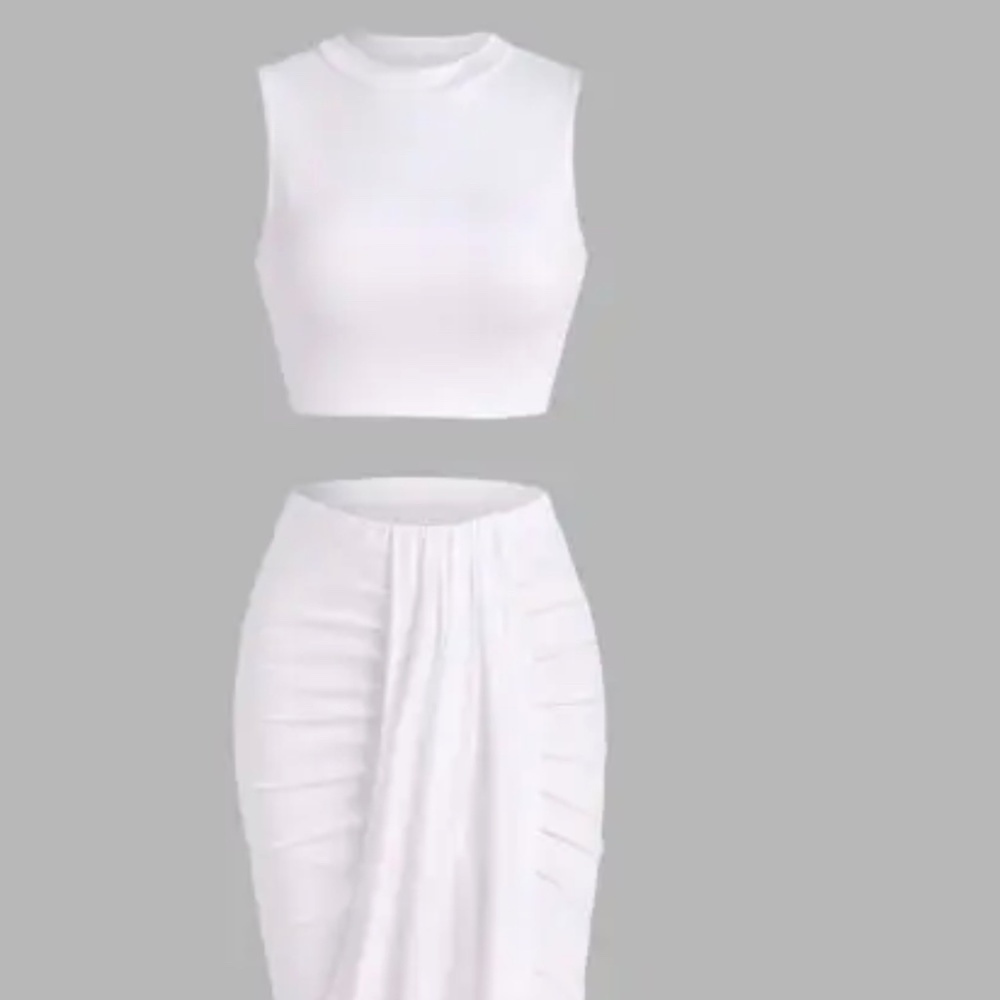 Top and Maxi Draped Skirt Set -NEW